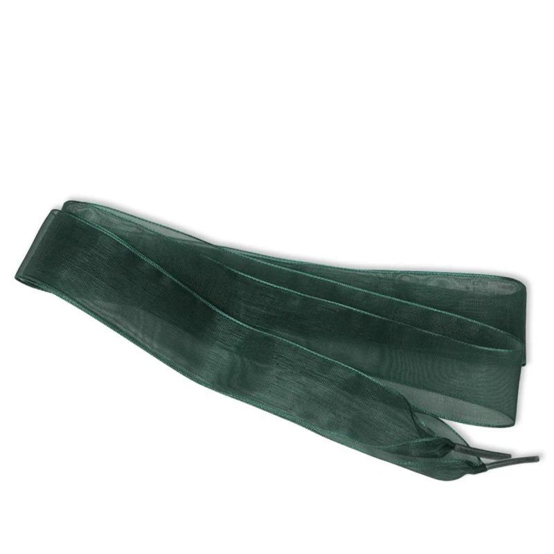 Platte Zijden Schoenveters Tule Band Sneeuwschoenveters voor Sneakers Balletschoen Veters Chiffon Garen Schoenveters Schoenen Accessoires 2,5CM Breedte 100cm black