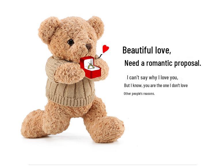 Hugs Baby Preserved Flower Bear Plush Toy - Sweater Teddy Birthday Gift