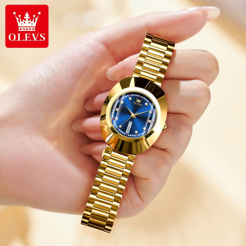 

Бренд OLEVS Водонепроницаемые женские часы, легкие роскошные бриллиантовые часы со стальным ремнем, кварцевые часы, женские часы