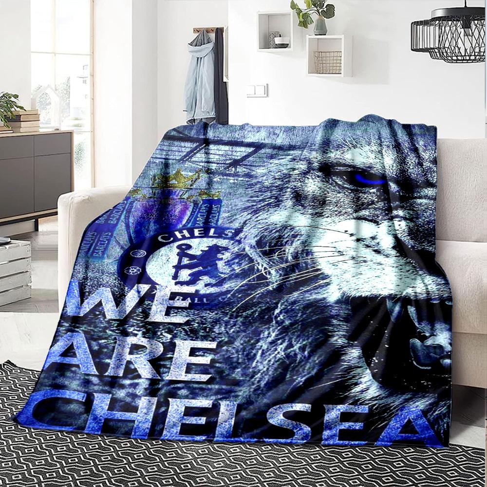 Chelsea Fc Football Player Blanket Ultra-Soft Great for Bed Chair Picnics Four Seasons Multipurpose Modern Birthday Christmas Gift Blanket