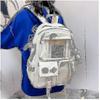 Aesthetic School Bags With Kawaii Pin And Cute Accessories Kawaii Backpack For Teen Dirls (white)
