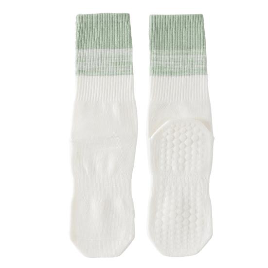 1 Pair Yoga Socks with Non-slip Gripper Breathable Moisture-Wicking Ballet Dance Fitness Pilates Athletic Gym Sports Mid-calf Cotton Socks