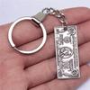 Punk Airplane Gear Steampunk Themed Antique Bronze Metal Keychain with 30mm Ring for Boys Bag Charm