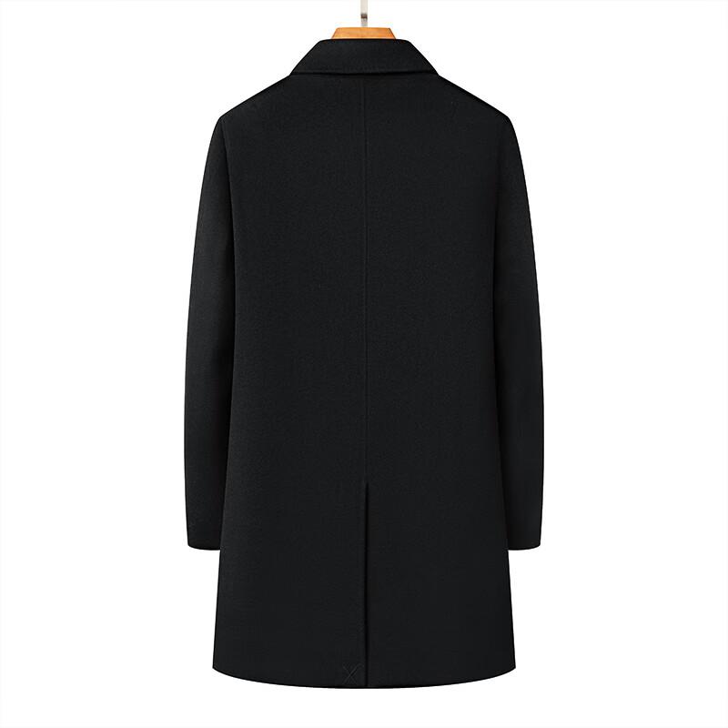 ROMON Men's Double-breasted Wool Blend Overcoat with Detachable Goose Down Liner