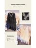 High-End Plus Size Women's V-Neck Rhinestone Dress (130-300 lb) - Elegant French Style