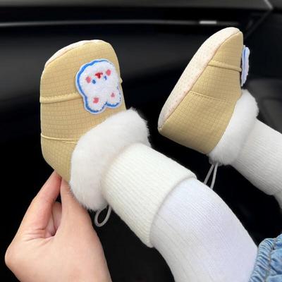 Infant & Toddler Non-Slip Soft Sole Winter Shoes with Velvet, Warm Baby Cotton Shoes & Socks