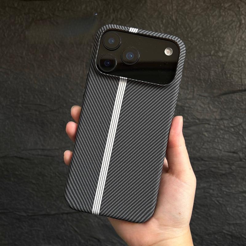 For iPhone 17 16 Pro Max Case Hard Matte Carbon Fiber Texture Anti Fingerprint Cover For iPhone 16 Plus Shell Shockproof Bumper