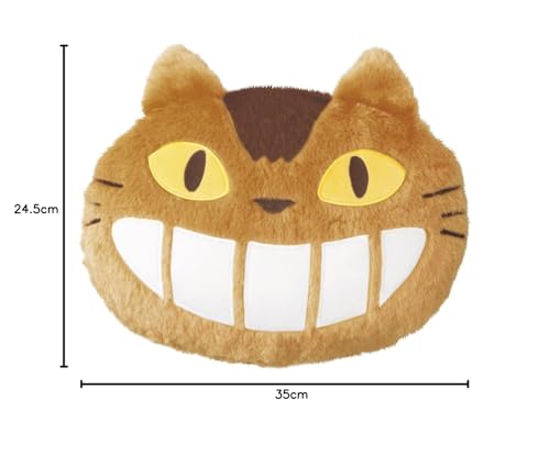 Marushin Ghibli My Neighbor Totoro Cushion, H24.5 x W35cm, Ghost Cat Bus Design, Low-Rebound, 1145007300