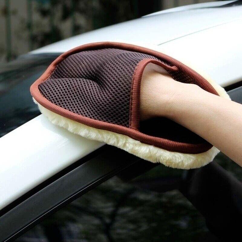 Microfiber Towel Car Washing Imitation Wool Gloves Thickened Plush Car Wiping Gloves Waxing Polishing Car Cleaning Products