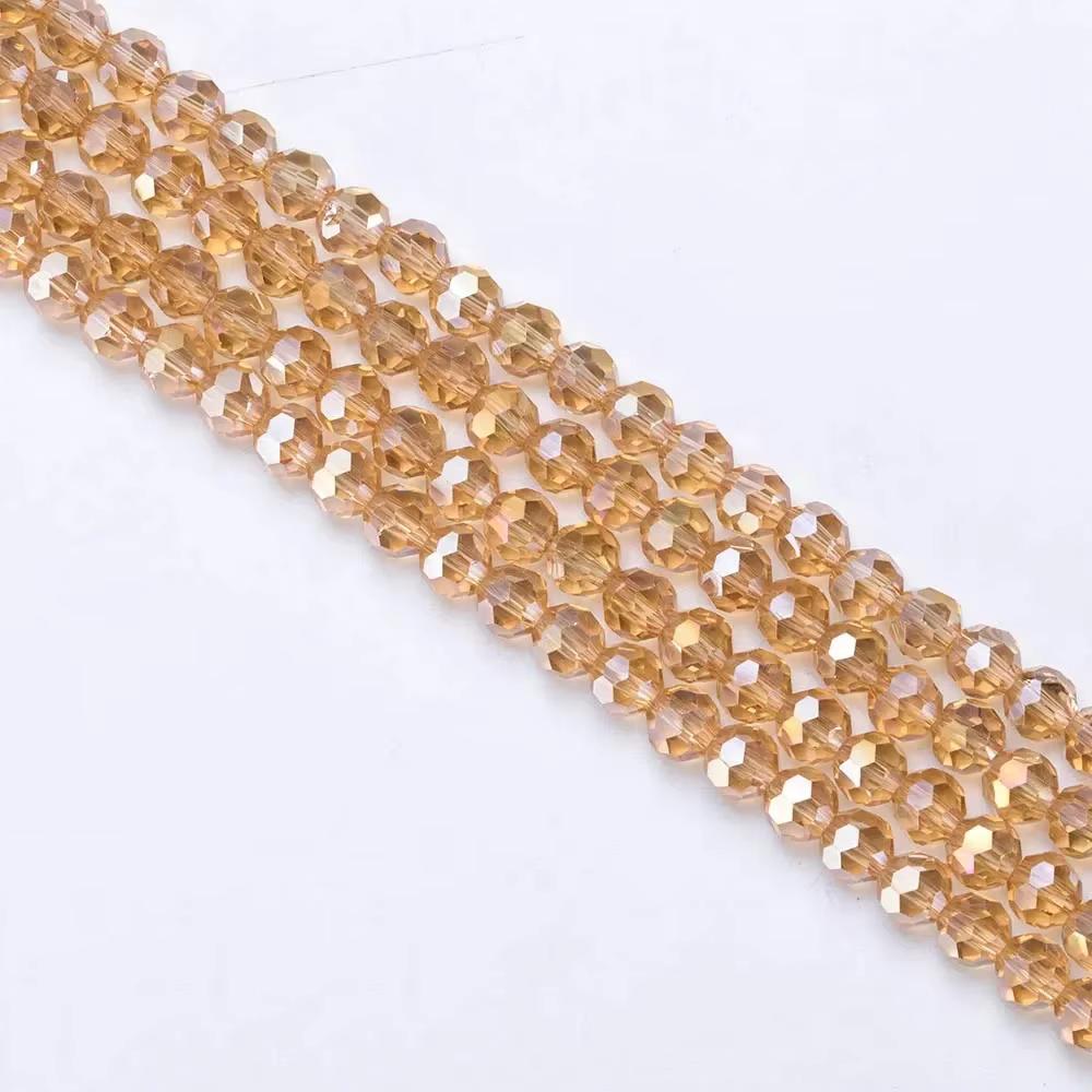 3 4 6 8mm AB color Round Crystal Beads Faceted Transparent Glass Bead Loose Spacer Bead for Jewerly Making DIY Bracelet Necklace