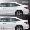 Car Carbon Fiber Style Exterior Door Handle Moulding Cover Trim w/Keyless Entry Decor For Honda Civic 11th Gen 2022 2023 2024