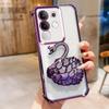 KEYSION Shockproof Plating Phone Case for VIVO Y29 4G Clear Soft TPU Glitter Jewelled Swan Kickstand Back Cover for IQOO Z10X 5G