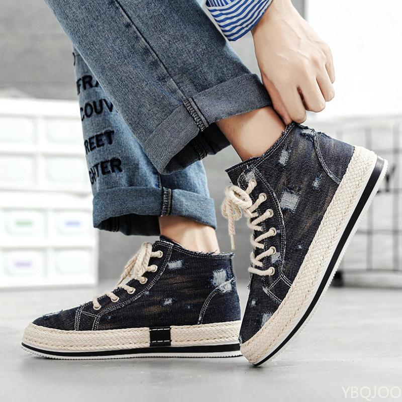 Men's Spring Autumn Fashiable Versatile Anti slip High top canvas shoes Lightweight Casual Comfortable Men's Shoes