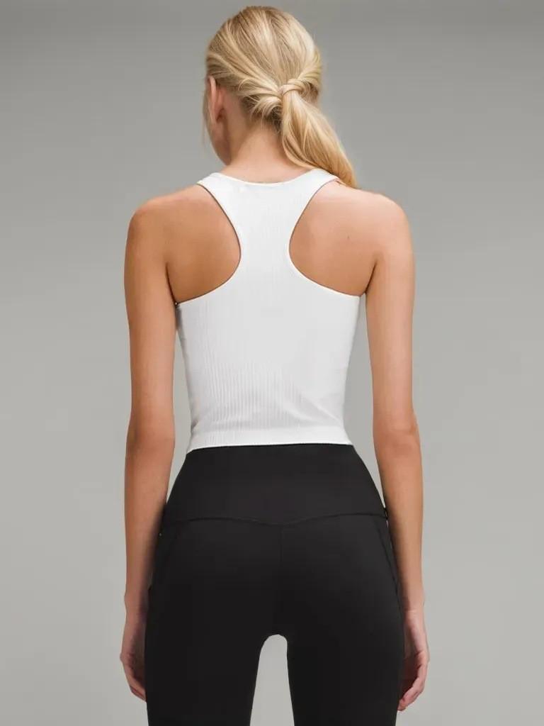 Women's Quick-Dry Breathable I-Shaped Yoga Vest with Chest Pad