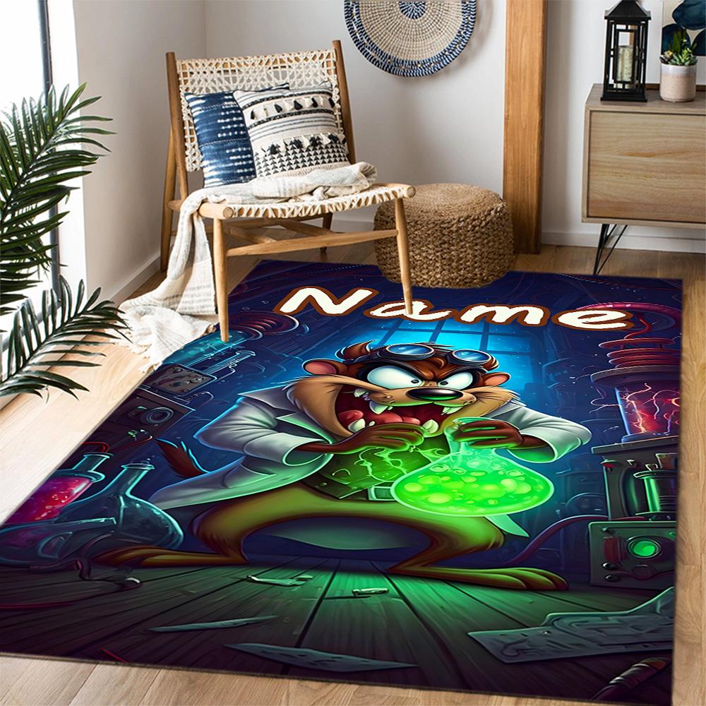 Looney Mad Scientist's Experiment Customize Your Name Floor Mat Suitable for Dormitory Living Rooms Foyer Outdoor Antislip Carpet Decorate Offices