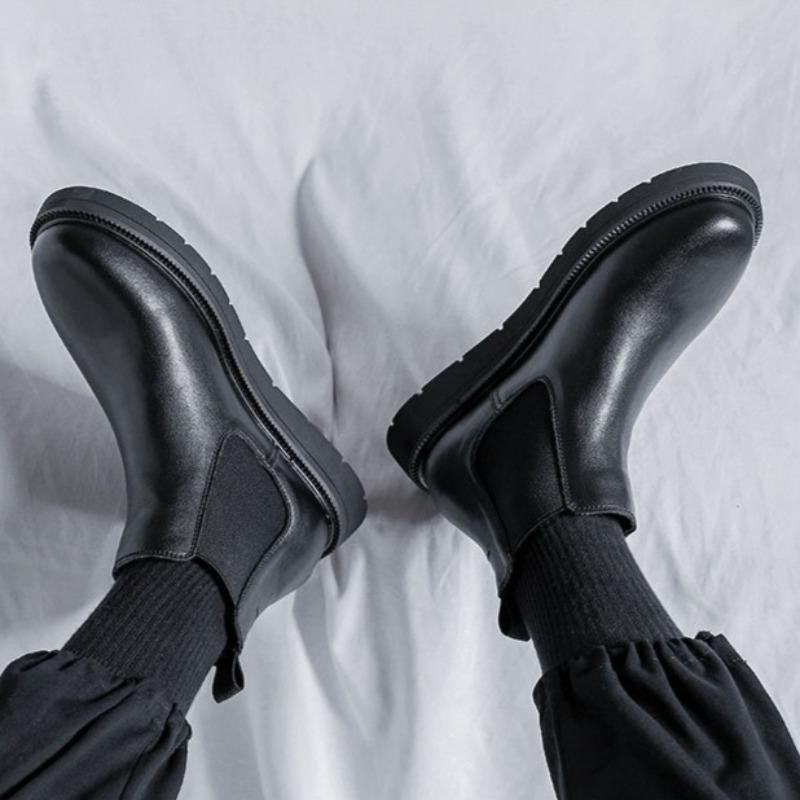 2025 Autumn New Men's Boots British Style Black Platform Boots New Designer Shoes Men Motorcycle Boots Botas Para Hombre