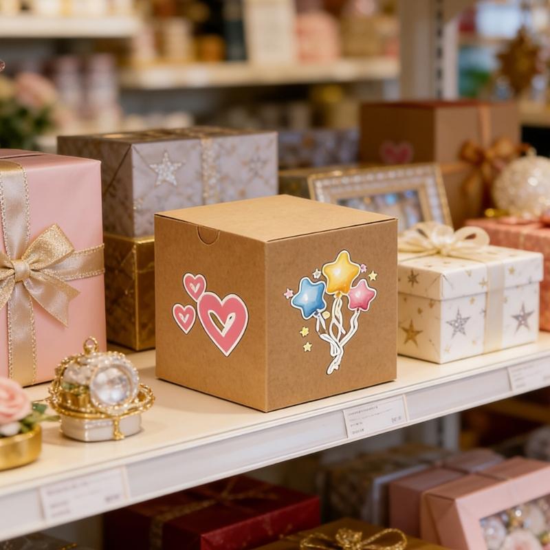 30Pcs Handmade Packaging Box Foldable Paper Gift Boxes Includes Thank You Card Wrapping Popes for Birthday Celebration