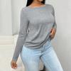 2026 European and American Crew Neck Long-Sleeve T-Shirt Autumn/Winter New Backless Sexy Top