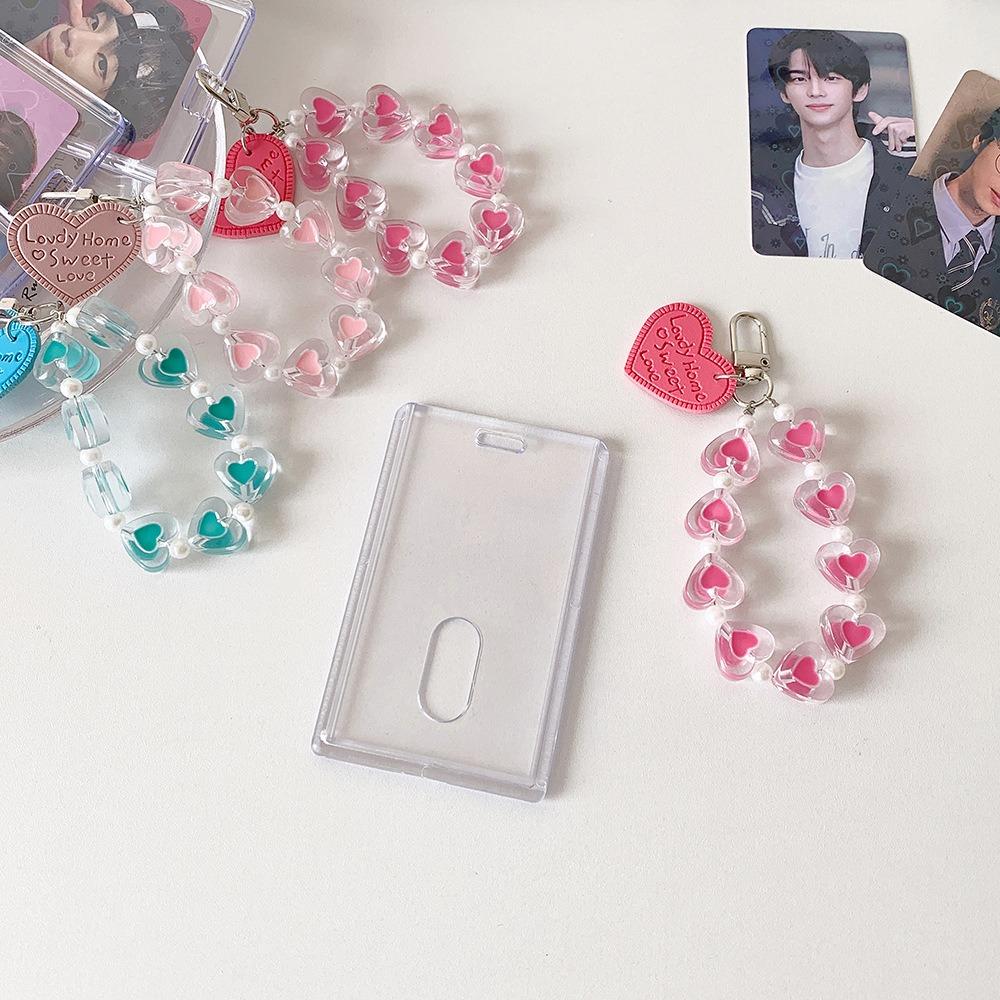 Love Heart Pendant Photocard Holder Snowflake Idol Card Display Protector  School Stationery