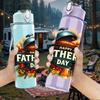 1PC Vintage Fathers Day Badge 750ml Color Plastic Sports Water Bottle Leakproof Flip Straw Lid Suitable for Sports Office Home Use