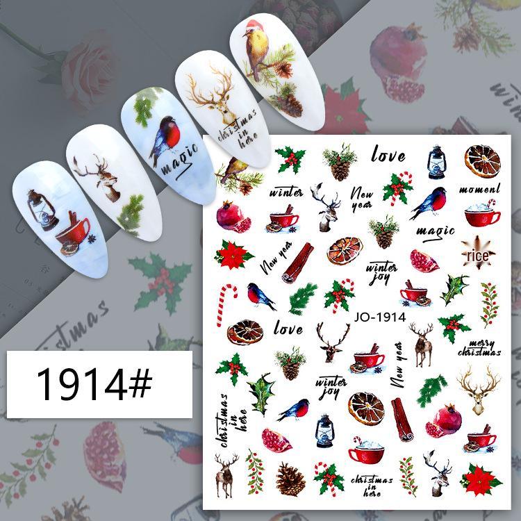 3D Christmas Nail Art Stickers: Snowflake, Reindeer & Santa Designs for Beautiful Nail Decorations