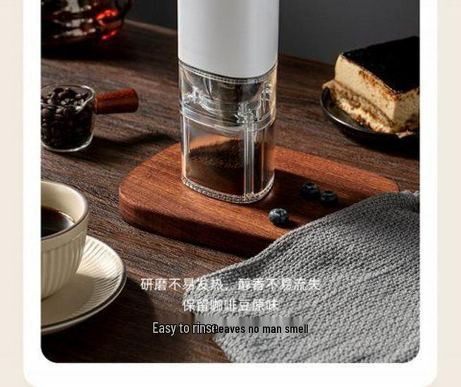 Electric Coffee Bean Grinder - Portable Hand-Crank Coffee Maker, Small Automatic & Household Use