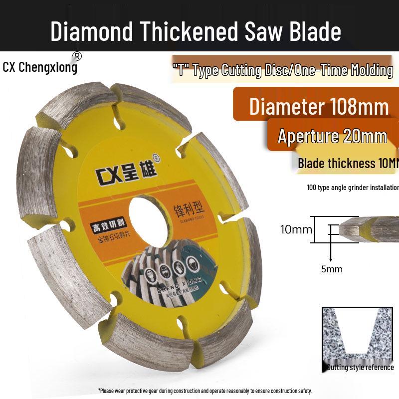 100x Disc Diamantat - În Formă de T, Canelură V, Disc pentru Tăiere Uscată pentru Marmură & Piatră