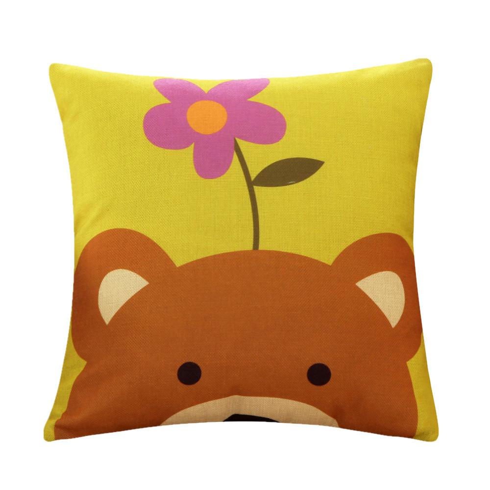

45x45cm Cartoon Animal Printed Cushion Cover Home Living Room Sofa Pillow Case Children Bedroom Decoration 45x45cm