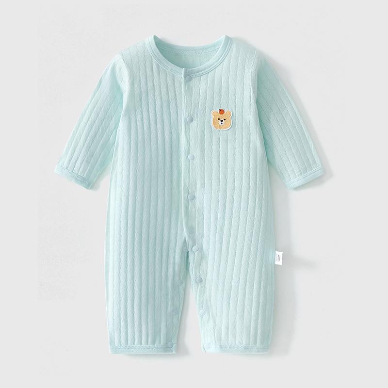 Bawełniany body dla noworodka: Piżama z długim rękawem, bez metki, na lato