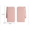 Luxury Leather Long Wallet With Wrist Strap Solid Color Multi Card Holder Large Capacity Phone Handbag Women