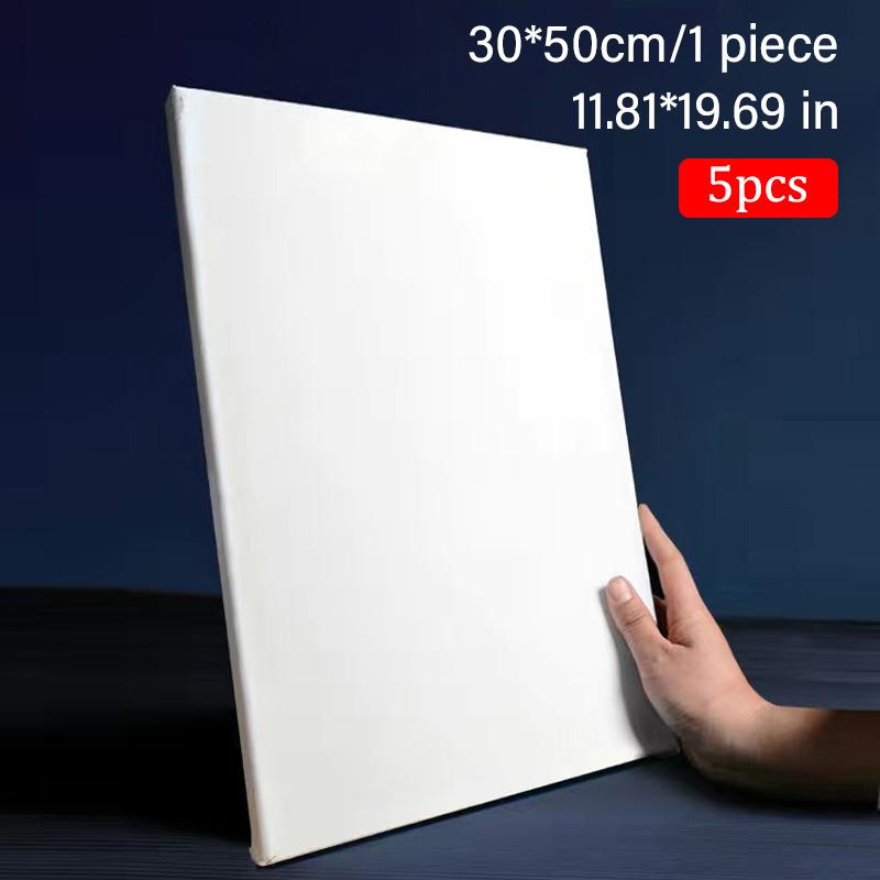 5pcs White Blank Square Artist Canvas Wooden Board Frame Cotton Artist Canvas Boards for Oil Painting Acrylic Watercolor