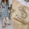 Women's Comfort Sandals Summer Breathable Elastic Band Flat Shoes Non-slip Round Toe Walking Sandals Size 36-43