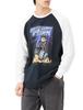 IMPROMES Casual SIDEWAY STANCE Printed Long Sleeve Raglan T-Shirt, Men's, A-Sumikuro X White