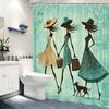 Fancy Art Printed Polyester Shower Curtain - Stylish Bathroom Decor, Fashionable Bath Linen For Home Hotel