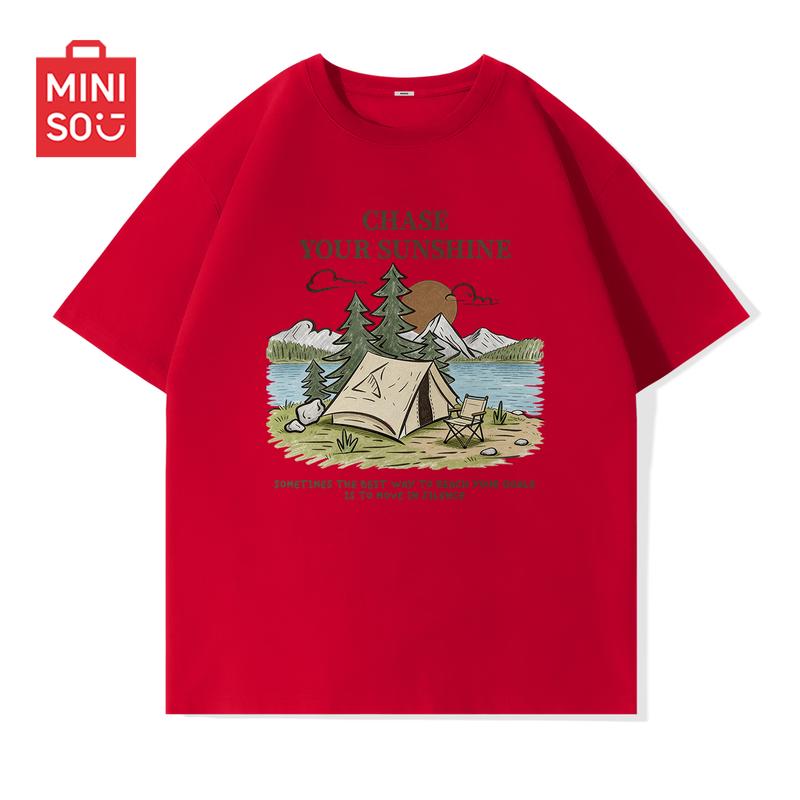 MINISO Men's Summer Loose Fit Crew Neck T-Shirt