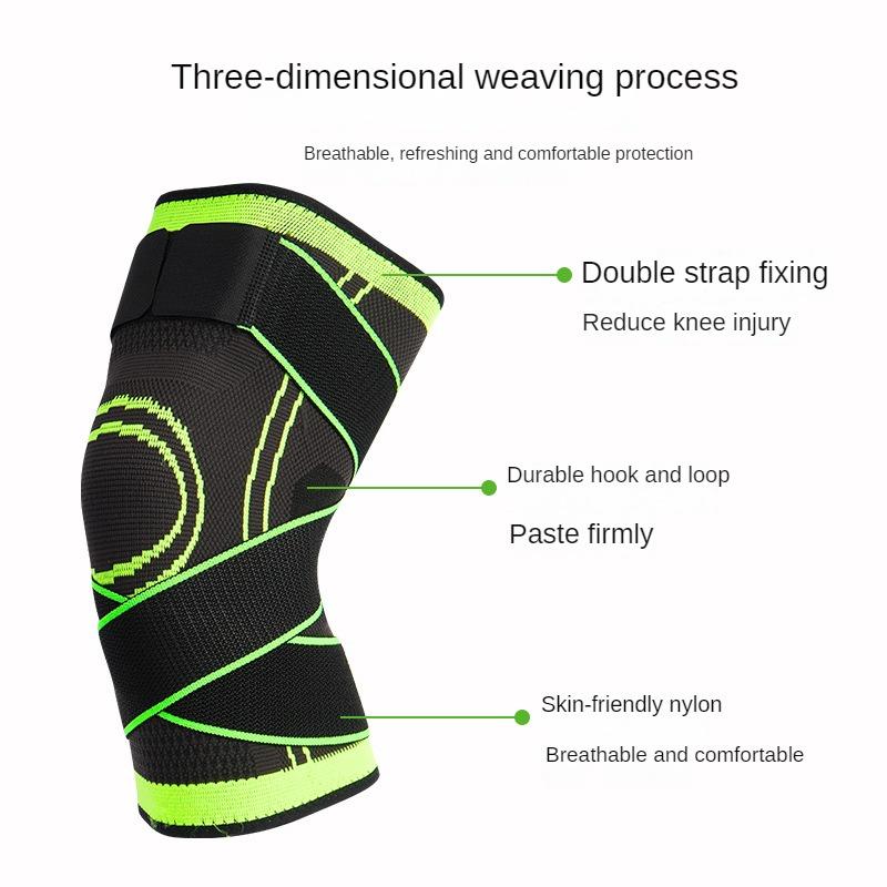 Sport-Knieschoner Gestrickte Gurte Komprimierend Atmungsaktiv Nylon Professionelle Schutzausrüstung für Basketball Laufen Bergsteigen