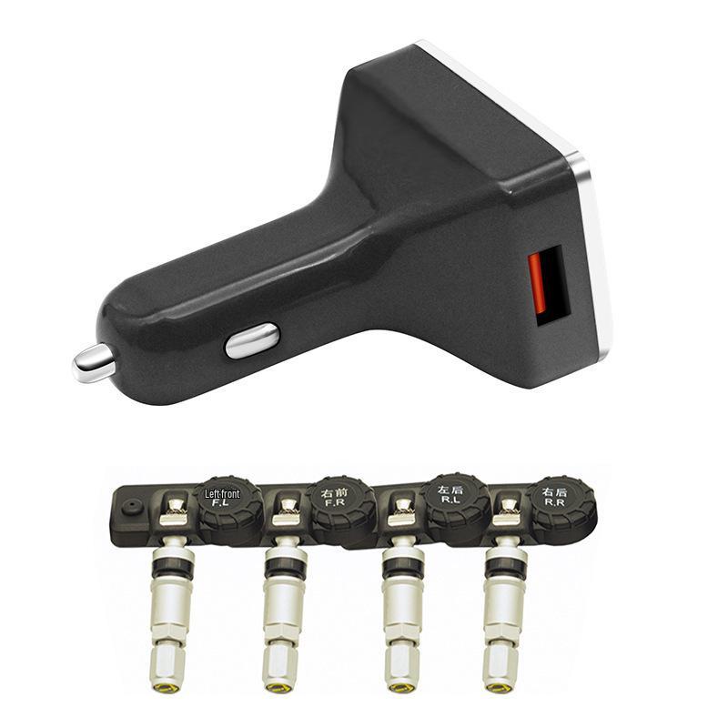 Wireless Car Tire Pressure Monitor with Internal/External Sensors and Cigarette Lighter TPMS