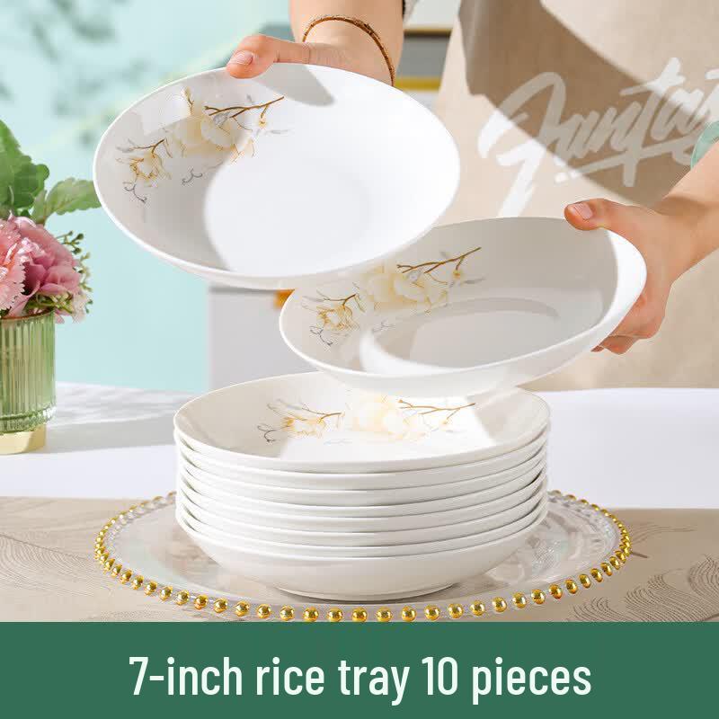 Ruhan Camellia Ceramic Dinnerware Collection