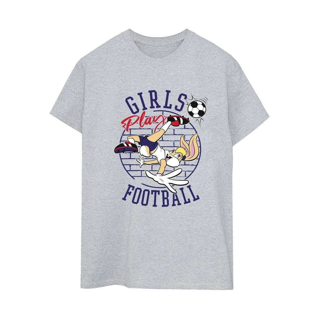 Looney Tunes Damen/Damen Lola Bunny Mädchen spielen Fußball Baumwolle Boyfriend T-Shirt
