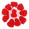 10pcs Christmas Hat Accessories Knitted Santa Cap Festive Party Favors Diy Handmade Photo Props Red For Holiday Decorations