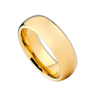 Braziliaanse wolfraam stalen sieraden 8 mm goudkleurige huwelijksverlovingspaarring voor mannen en vrouwen