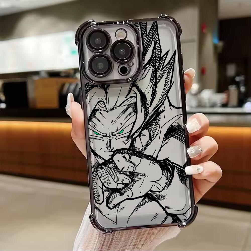 

Cool Vegeta Goku Dragons Balls Art Phone Case for iPhone 11 13 15 16 17 Pro Max 14 Plus 17Air 16E 13 Pro 12 Mini 11 Clear Cover iPhone 17 AIR