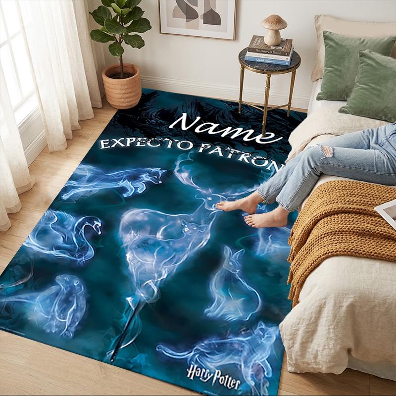 Custom Name Owl Letter Living Room Non-Slip Area Rug Soft Carpet for Bedroom Kids Playroom Sofa Office Home Decor Doormat