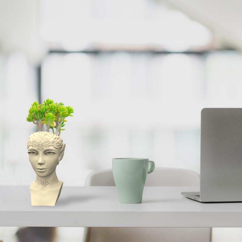 King Queen Portrait Silicone Pot Mold Succulent Flowerpot Clay Cement Plaster Molds DIY Home Garden Flower Pots Mould