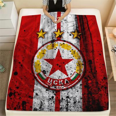 Sofia Central Army Football Club Print Flannel Blanket, High Quality Comfortable for All Seasons, Home Decor, Warmth and Comfort