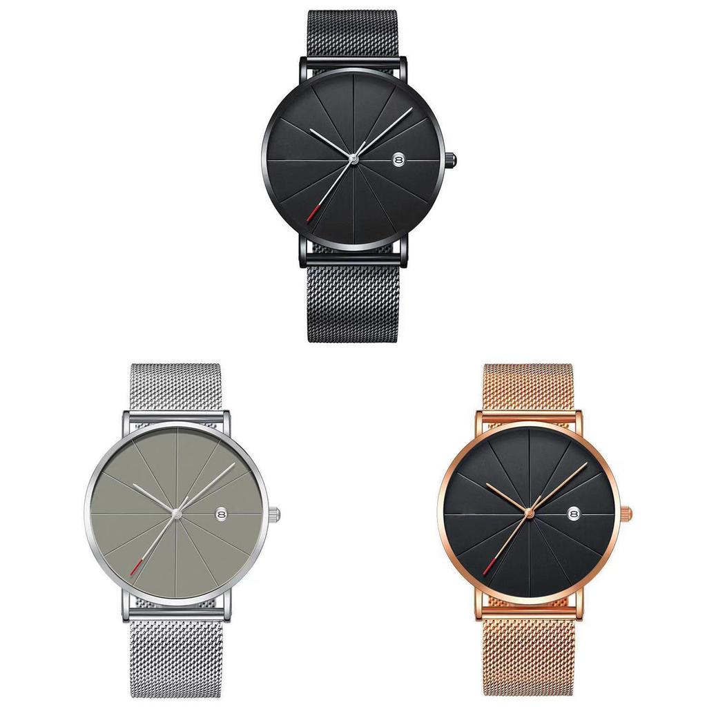 Minimalistische Nordic Herren-Quarzuhr mit Kalender und 24-Stunden-Anzeige für Freizeitkleidung