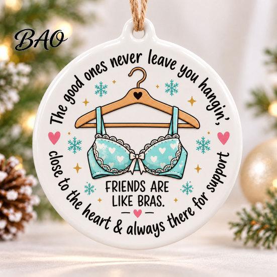 Festive Indoor Outdoor Ornaments Funny Friendship Christmas Pendant, Durable Acrylic Hanging Ornament, Creative Xmas Pendant for Holiday Party