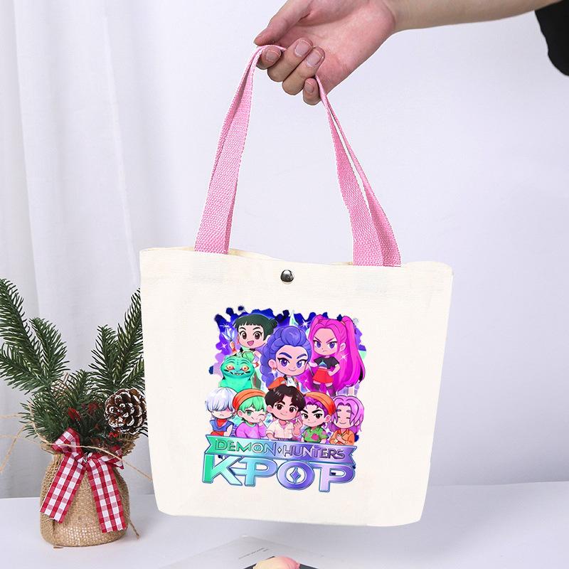 K-Pop Anime Cartoon Printed Student Large Capacity Portable Shoulder Bag Fashion Casual Canvas Bag