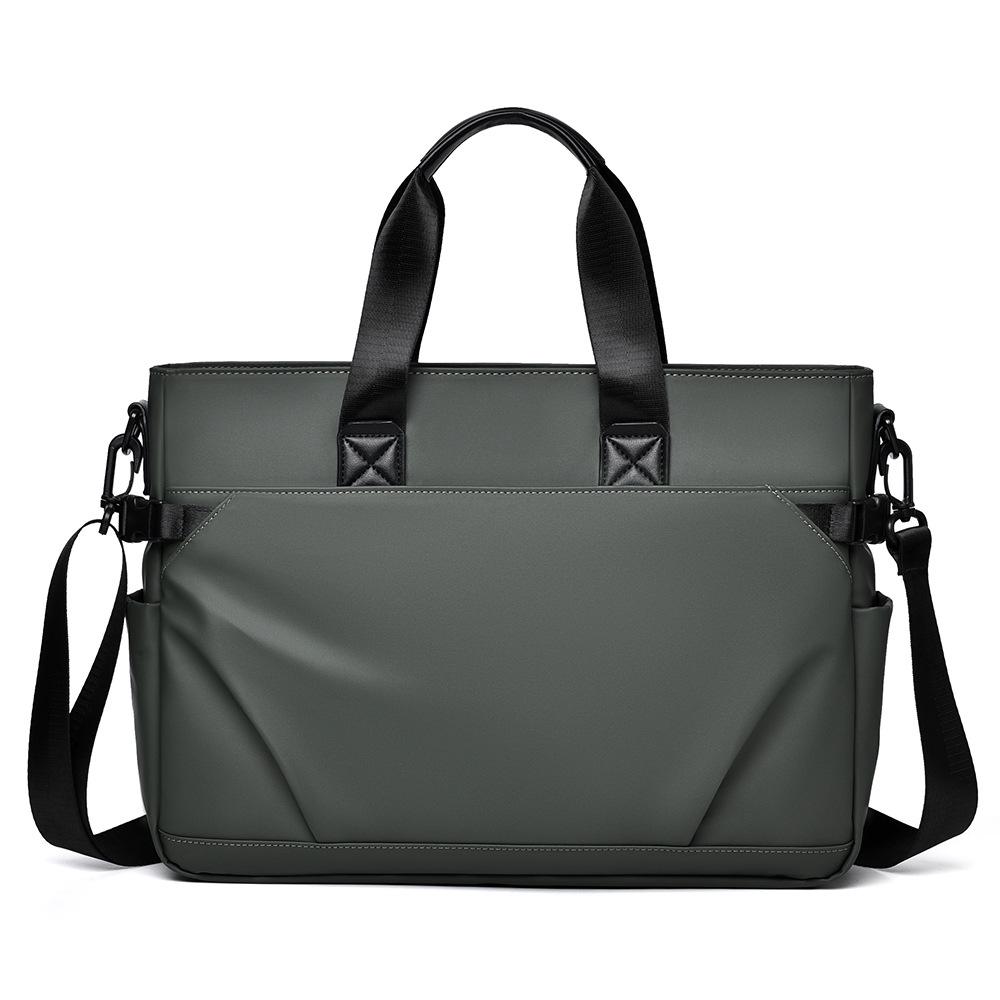 Men's Black Waterproof Oxford Briefcase – Large Capacity, Versatile Commuter Bag