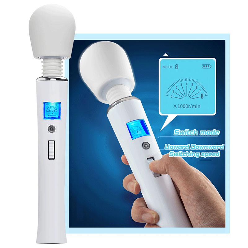 Silicone LCD Big Vibrator AV Magic Wand for Women Clitoris Stimulator Sex Toy for Couples Female Vagina Vibrating Masturbator